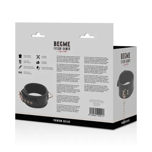 Premium Vegan Leather Collar – Begme Black Edition