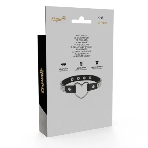 Veganes Leder Halsband Mit Herz – Coquette Chic Desire