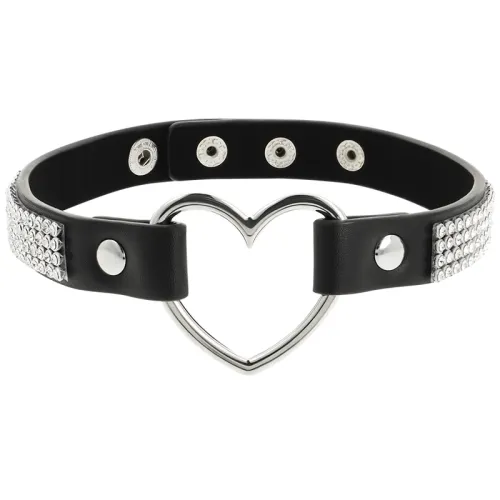Veganes Leder Halsband Mit Herz – Coquette Chic Desire
