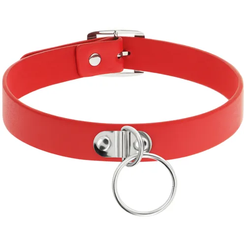 Rote Halskette Aus Veganem Leder – Coquette Chic Desire
