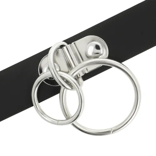Double Ring Necklace Made of Vegan Leather – Coquette Chic Desire