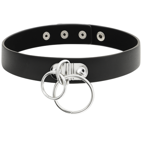 Doppelring Halsband Aus Veganem Leder | Coquette Chic Desire