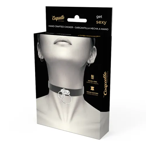 Double Ring Necklace Made of Vegan Leather – Coquette Chic Desire