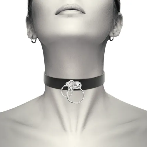 Double Ring Necklace Made of Vegan Leather – Coquette Chic Desire