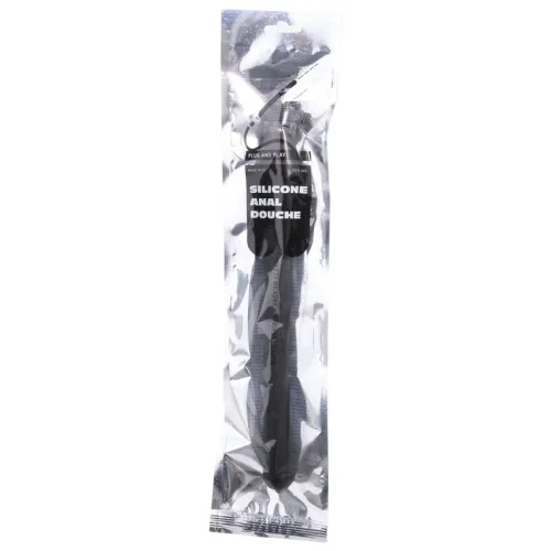 Geraffte Silikon Analdusche 27cm – All Black