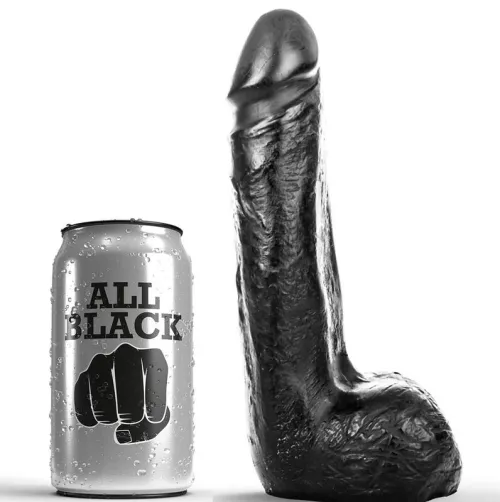 Weicher Schwarzer Realistischer Dildo 20cm – All Black