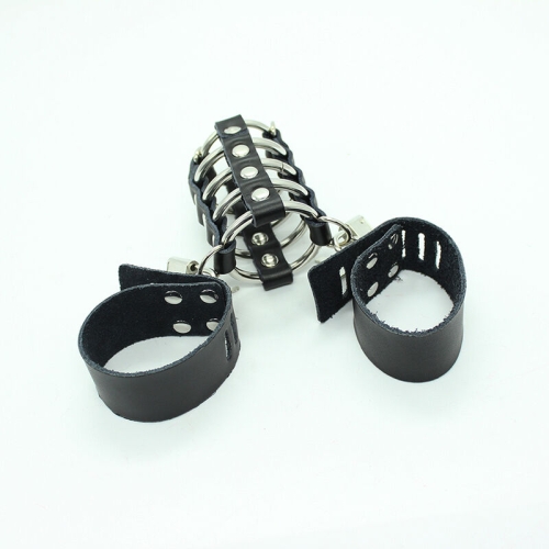 Peniskäfig Mit Metallringen Und Lederriemen | Ohmama