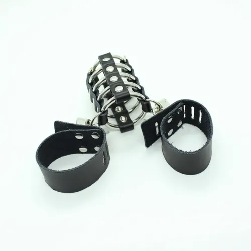 Peniskäfig Mit Metallringen Und Lederriemen – Ohmama