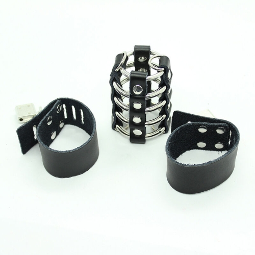 Peniskäfig Mit Metallringen Und Lederriemen | Ohmama