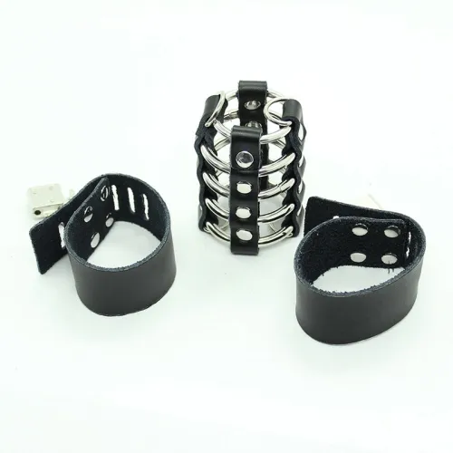 Peniskäfig Mit Metallringen Und Lederriemen – Ohmama