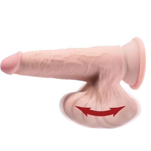 Triple Density Dildo Mit Schwingenden Eiern 15,2cm Hautfarben | King Cock