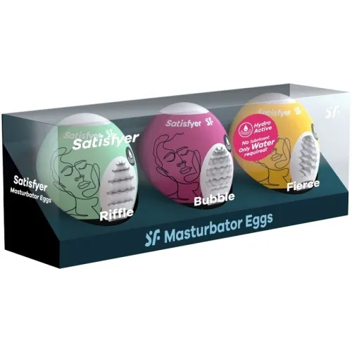 3 Masturbator Eier Der Eggcited Serie Riffle, Bubble & Fierce – Satisfyer