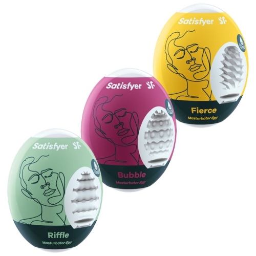 3 Masturbator Eier Der Eggcited Serie Riffle, Bubble & Fierce | Satisfyer