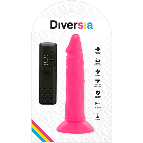 Flexibler Dildo Mit Vibration 23cm Rosa | Diversia