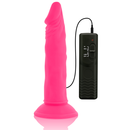 Flexibler Dildo Mit Vibration 23cm Rosa | Diversia