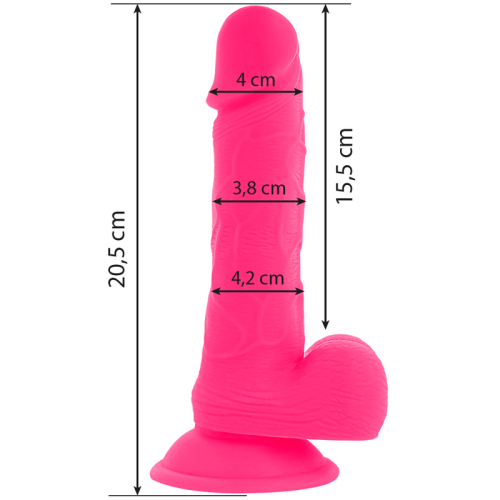 Flexibler Vibrierender Dildo 20,5cm Rosa | Diversia