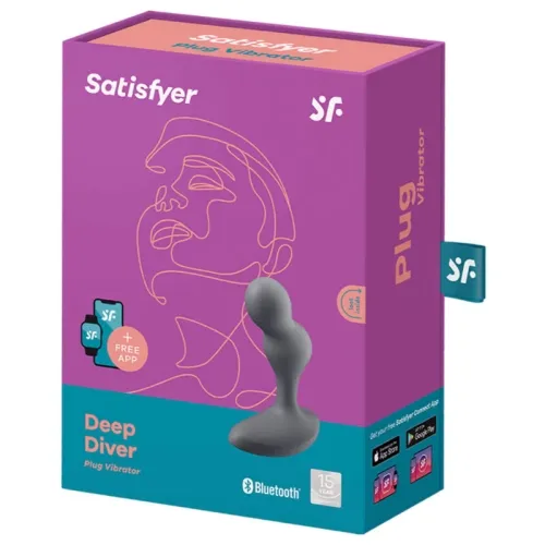 Deep Diver Vibrating Plug App Grey – Satisfyer