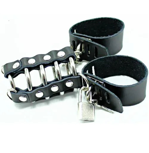 Peniskäfig Mit Metallringen Und Lederriemen – Ohmama