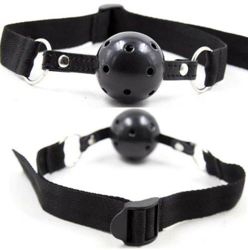 Atmungsaktiver Ballknebel Schwarzer Stoff | Ohmama