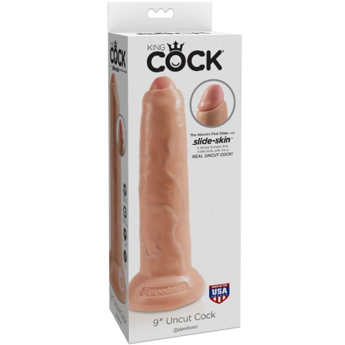 Realistischer Dildo Uncut Fleischfarben 23cm | King Cock