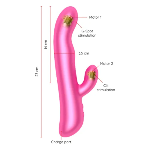 Oslo Rabbit Vibrator & Rotation Pink App | Oninder