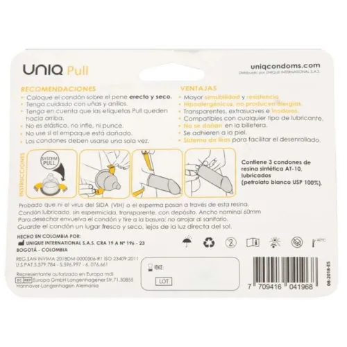 Uniq - Pull Latexfreie Kondome Mit Streifen 3 Stk.