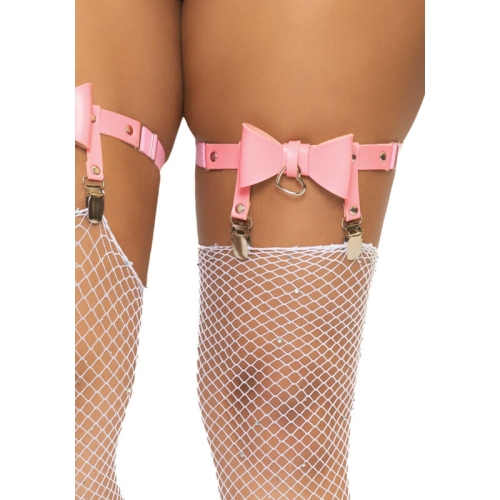 Vegan Leder Strumpfhohe Strumpfhalter OneSize Rosa | Leg Avenue