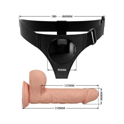 Universal Harness Mit Dildo Jerry 21,8cm Natur – Pretty Love