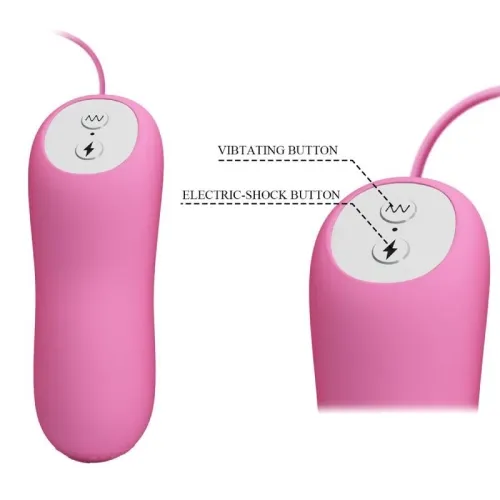 Nipple clamps with vibration and electric shock, pink | Pretty Love