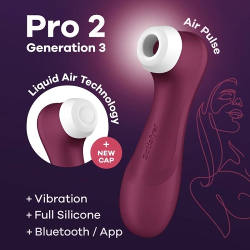 Pro 2 Generation 3 Weinrot Bluetooth &  App | Satisfyer