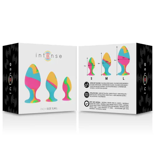 Anal Plug Set Silicone Multicolored – Intense