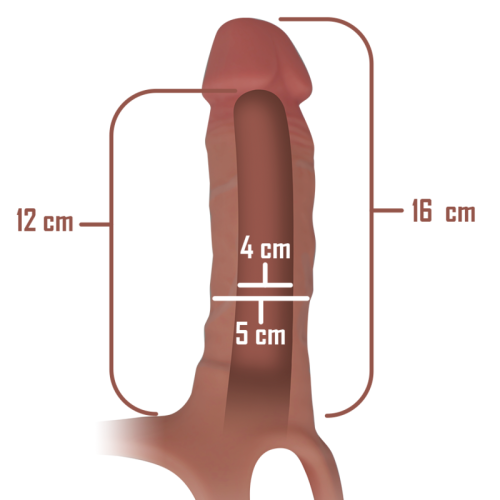 Hoher Strap On-Silikonverlängerer 16 X 3,5cm | Intense
