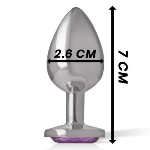 Anal Plug Made Of Aluminum With Purple Glass S – Intense