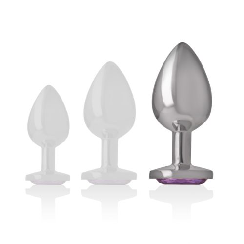 Analplug Aus Aluminium Mit Violettem Glas Grösse L | Intense