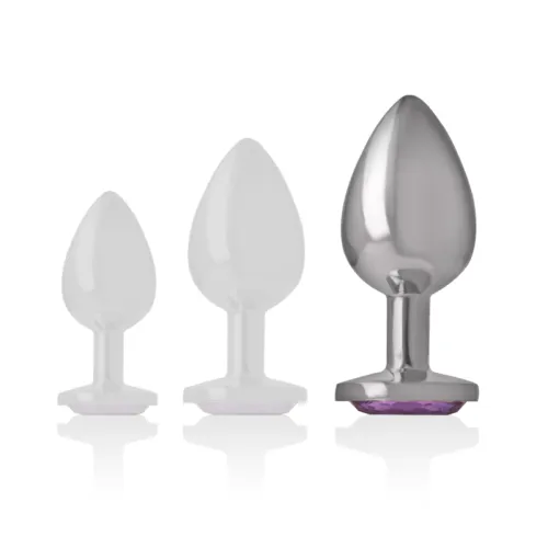 Analplug Aus Aluminium Mit Violettem Glas L – Intense