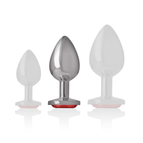Metall Analplug Mit Rotem Glas Grösse M | Intense