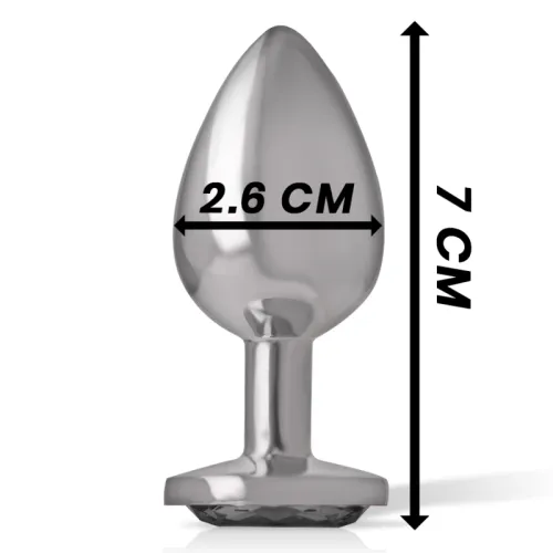 Analplug Aus Aluminium Mit Schwarzem Glas S – Intense