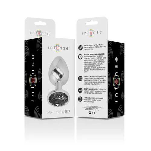 Analplug Aus Aluminium Mit Schwarzem Glas S – Intense