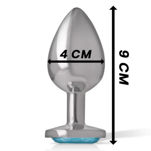 Analplug Aus Aluminium Mit Blauem Kristall L – Intense