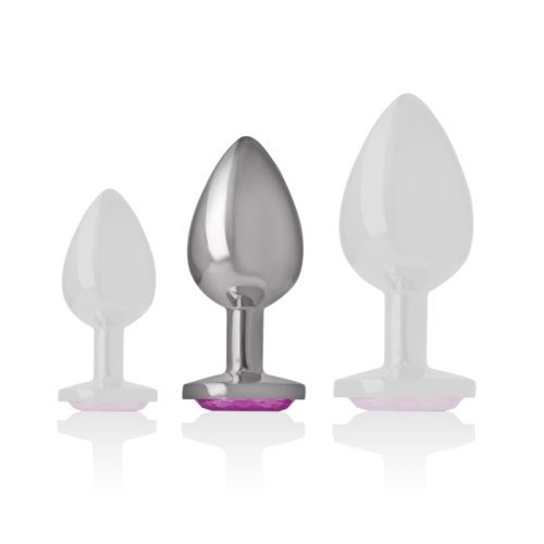 Analplug Aus Aluminium Mit Rosa Glas Grösse M | Intense