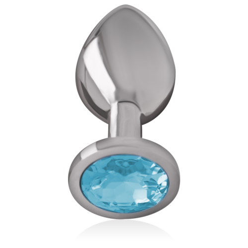 Analplug Aus Aluminium Mit Blauem Kristall Grösse L | Intense