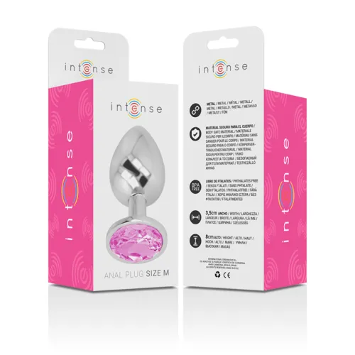 Aluminum Anal Plug With Pink Glass M – Intense