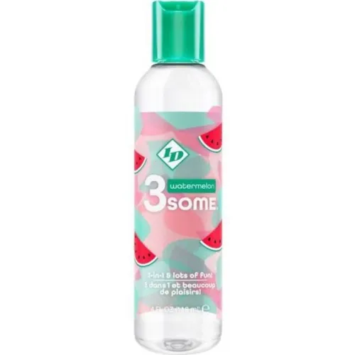 Flasche mit Wassermelonen-Design, Aufschrift "3some watermelon", 118 ml.
