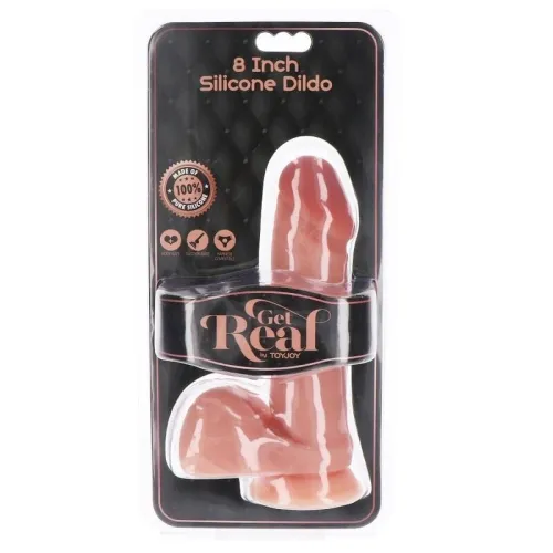 Silikondildo 20,5cm Mit Hoden Hautfarben – Get Real