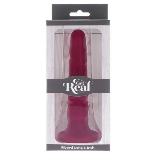 Ribbed Dong 12cm Rot – Get Real