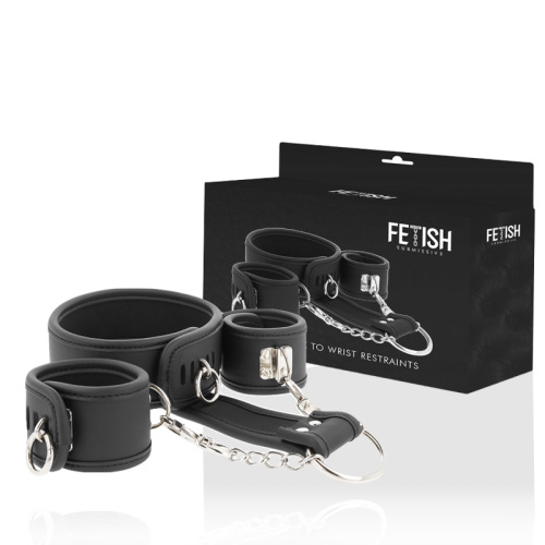 Halskette Und Handschellen Aus Veganem Leder | Fetish Submissive