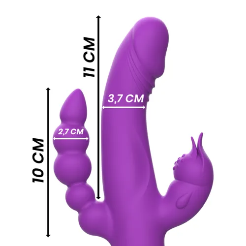 Casanova Vibrator Rabbit Silikon Triple Engine Purple – Intense