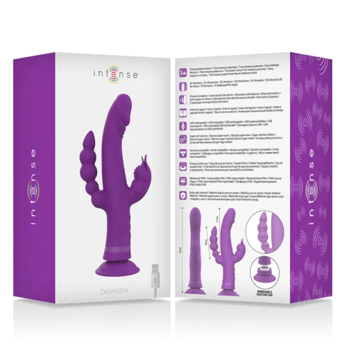 Casanova Vibrator Rabbit Silikon Triple Engine Purple – Intense