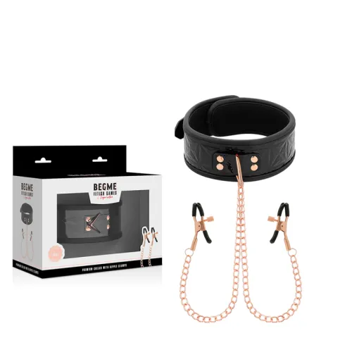 Halsband Mit Nippelklemmen – Beg Me Black Edition