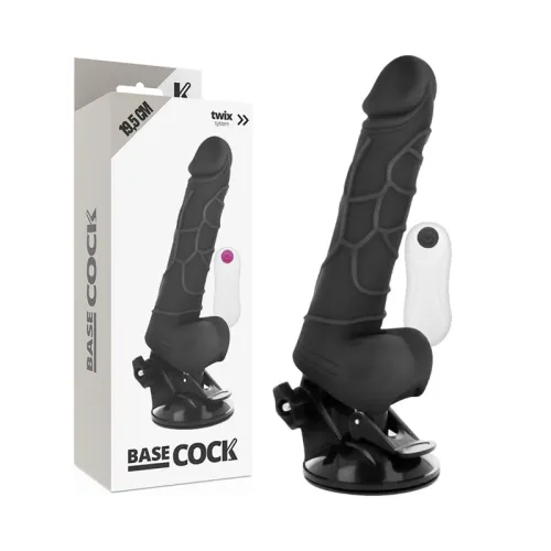 Realistischer Vibrator Mit Hoden Schwarz 19,5cm | Basecock